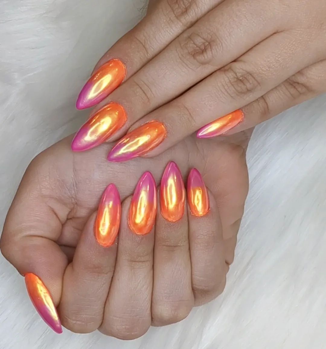 sunset ombre nails