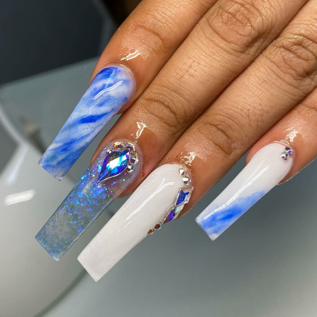 Blue Marble Nail Designs