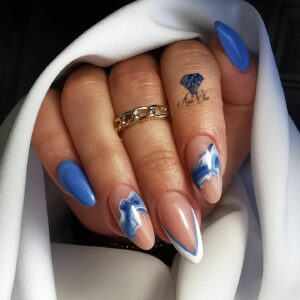 blue marble nail designs