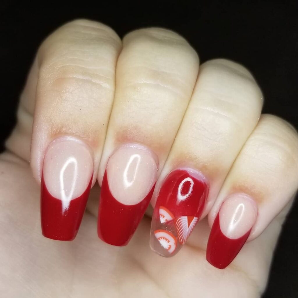 Cherry French Tip Nails