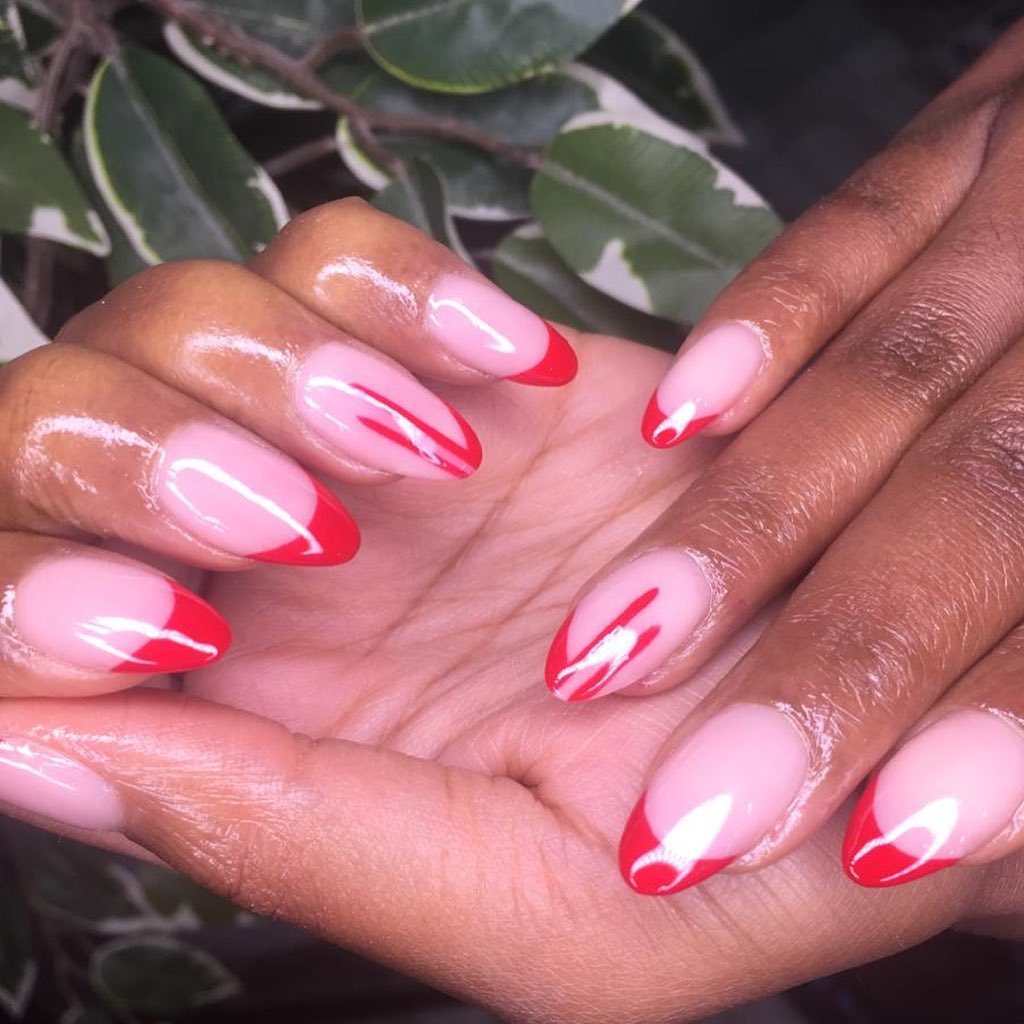 Cherry French Tip Nails