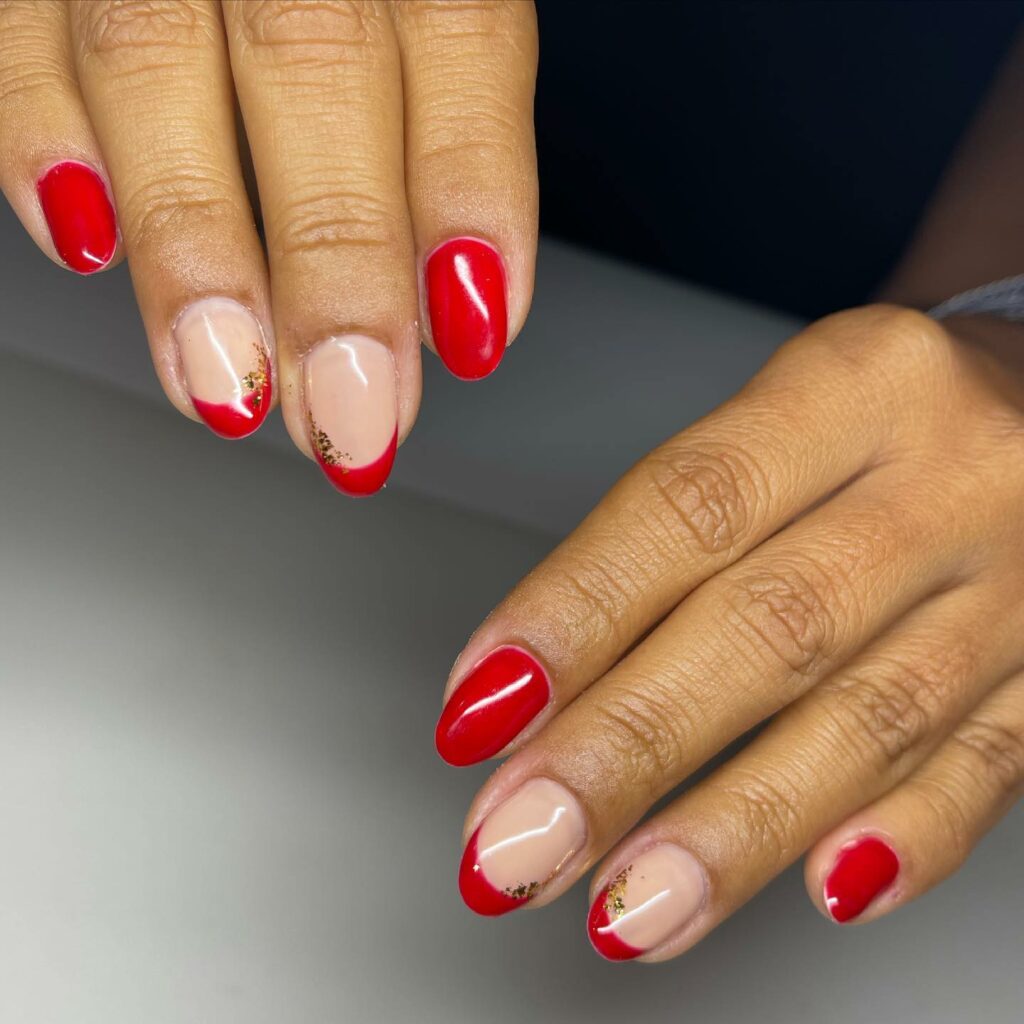 Cherry French Tip Nails