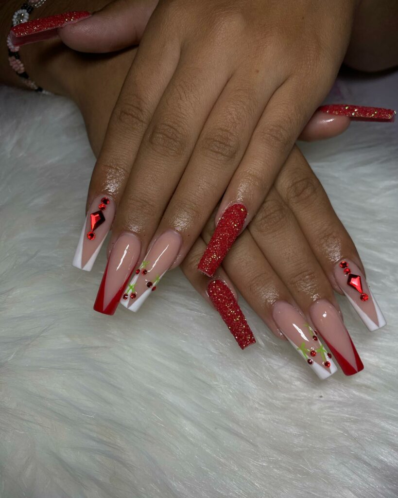 Cherry French Tip Nails