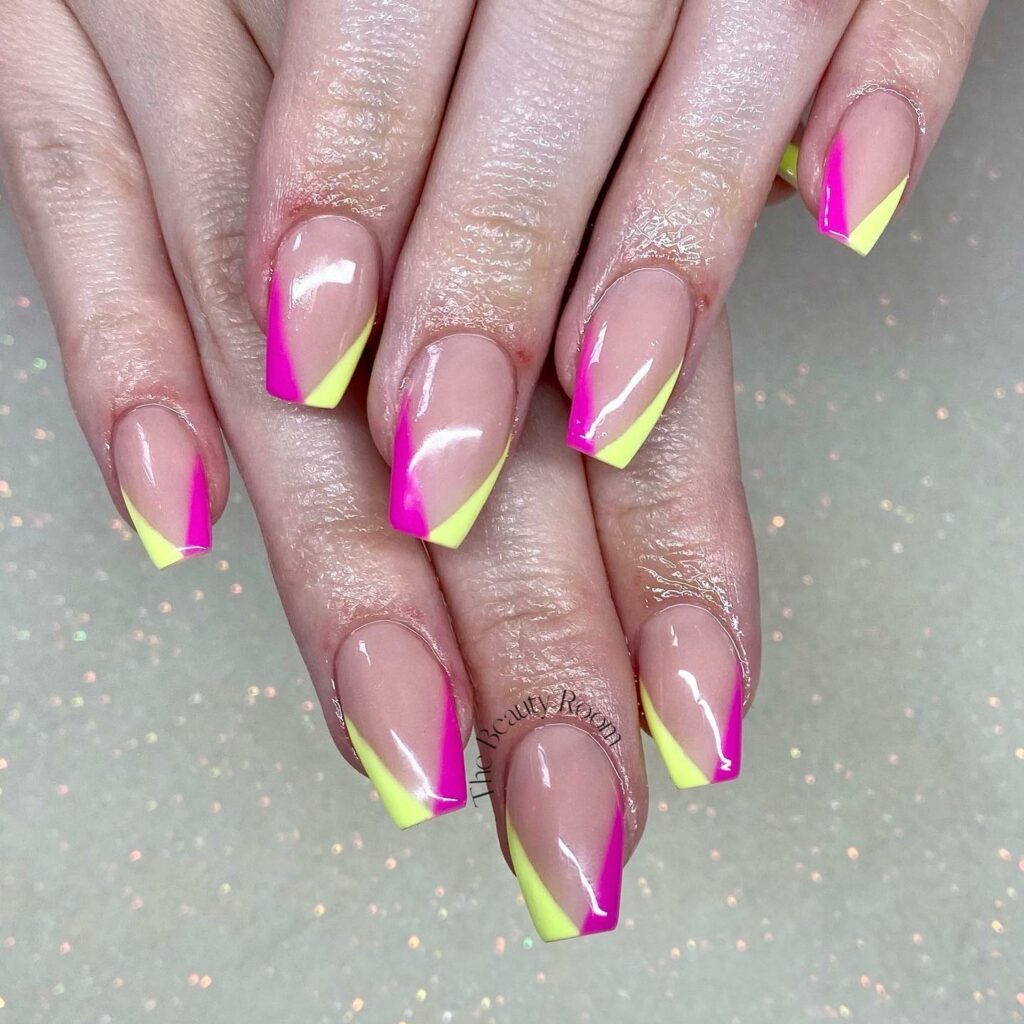 Diagonal French Tip Nails