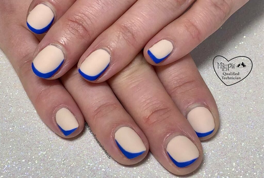 Diagonal French Tip Nails