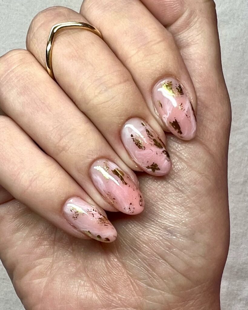 Gold Marble Nails