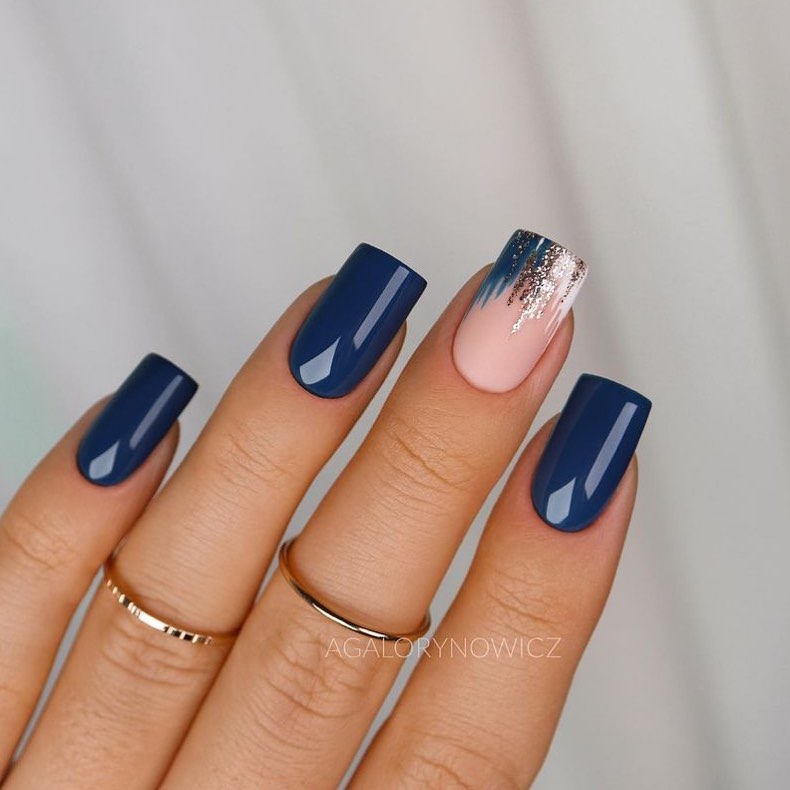 Navy Blue Nails