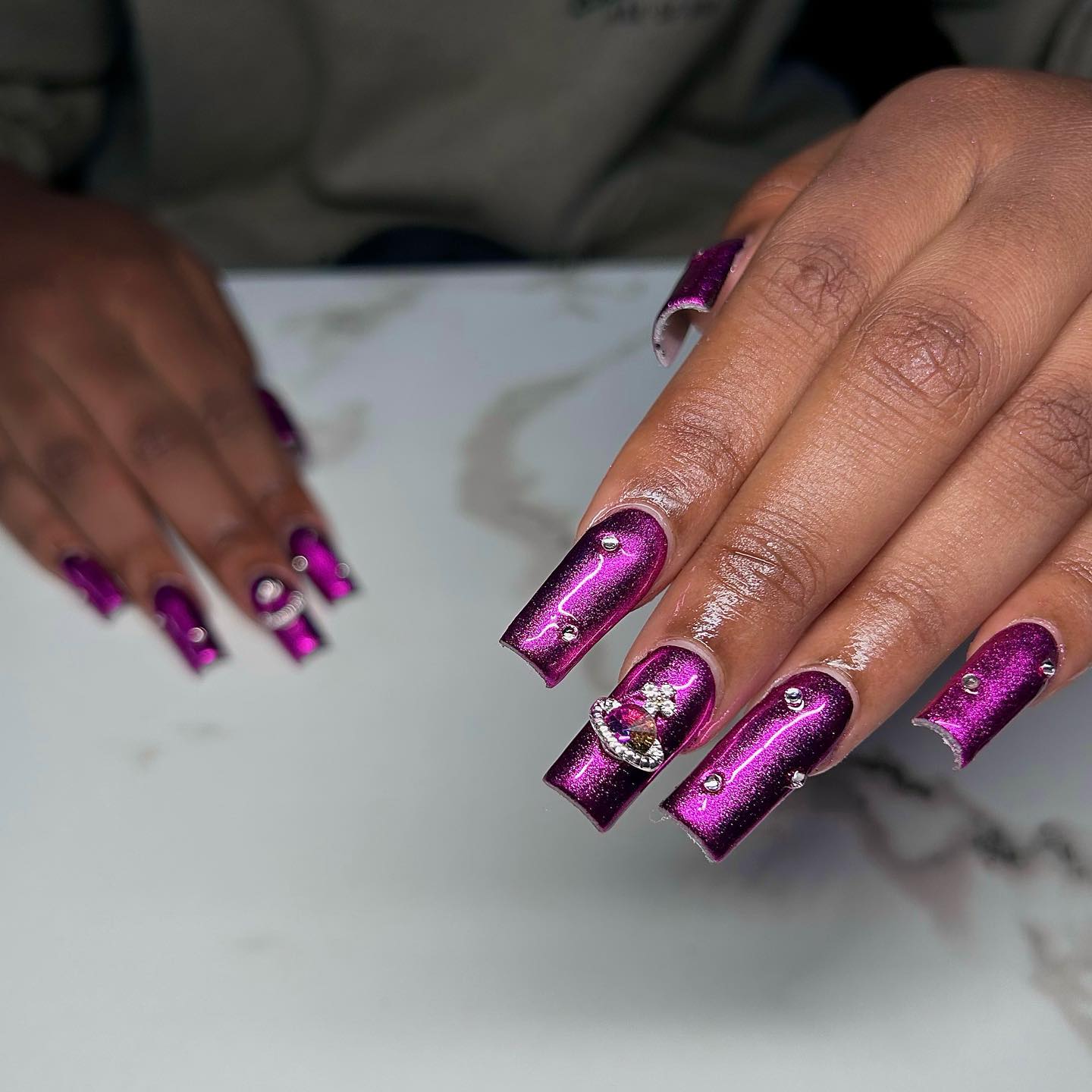 Purple Chrome Nails