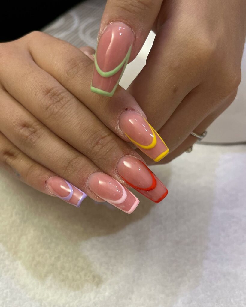 Double French Tip Nails