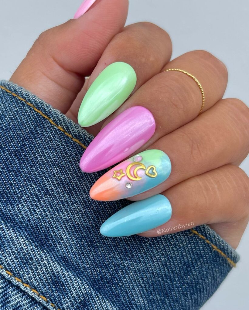 Green Almond Nails
