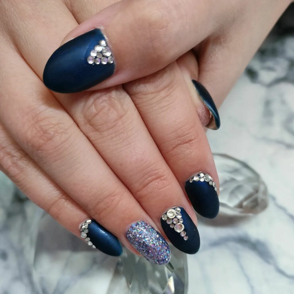 Matte Navy Blue Nails