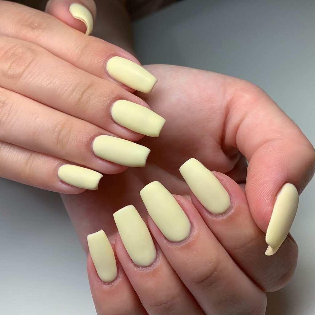 Matte Yellow Nails