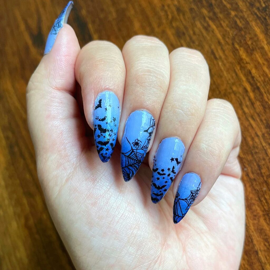 Navy Blue Ombre Nails