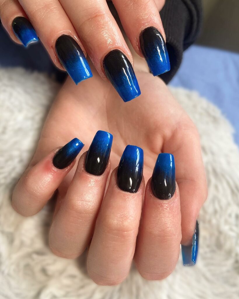 Navy Blue Ombre Nails
