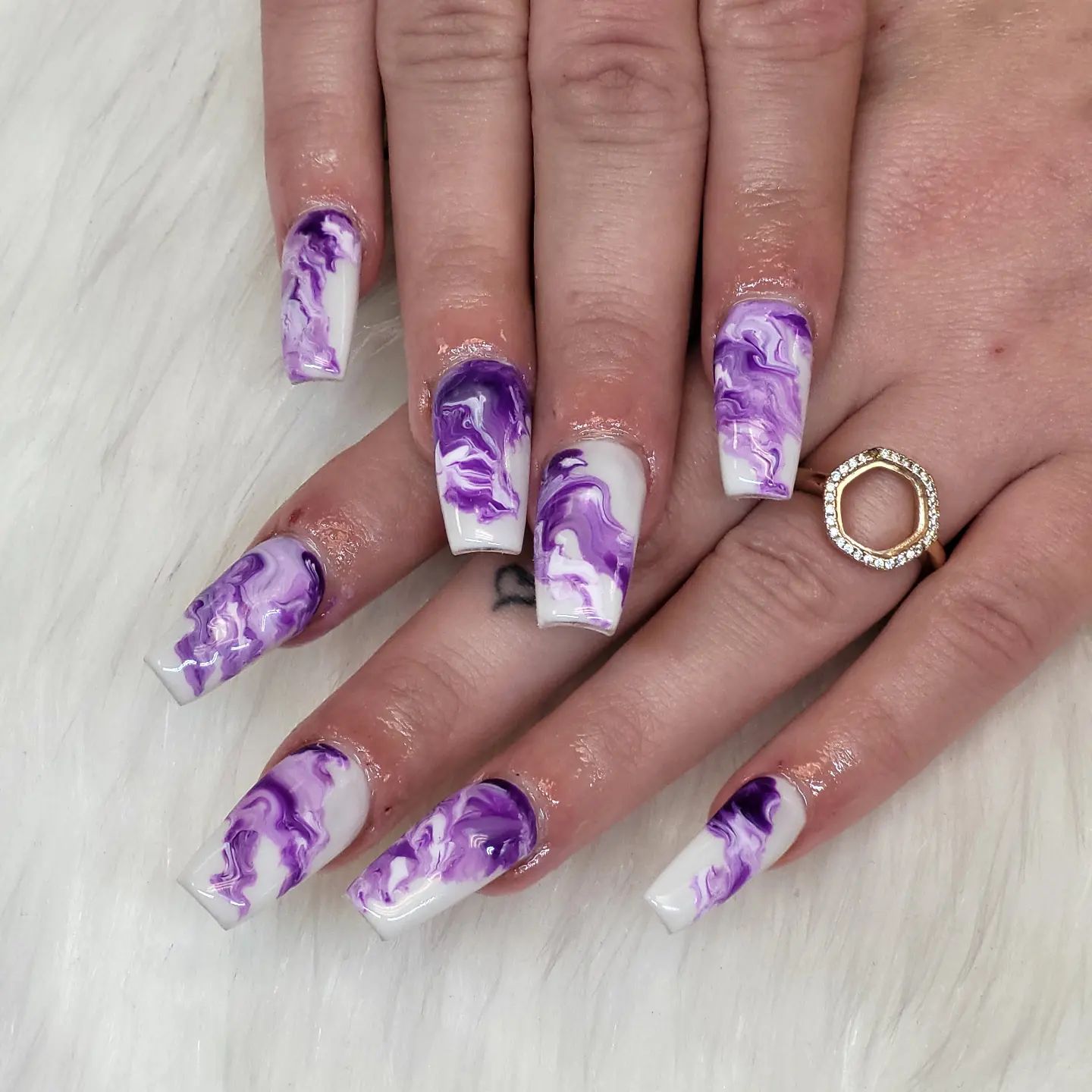 Purple Marble Nails