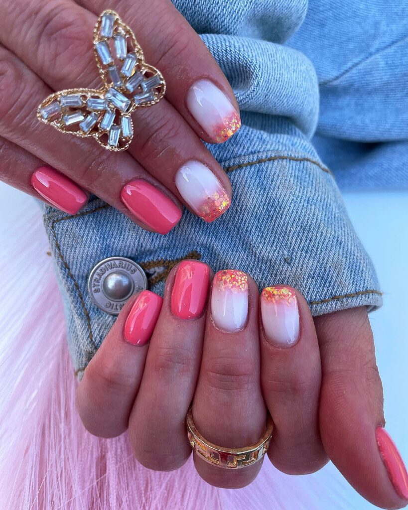 Summer Coral Nails