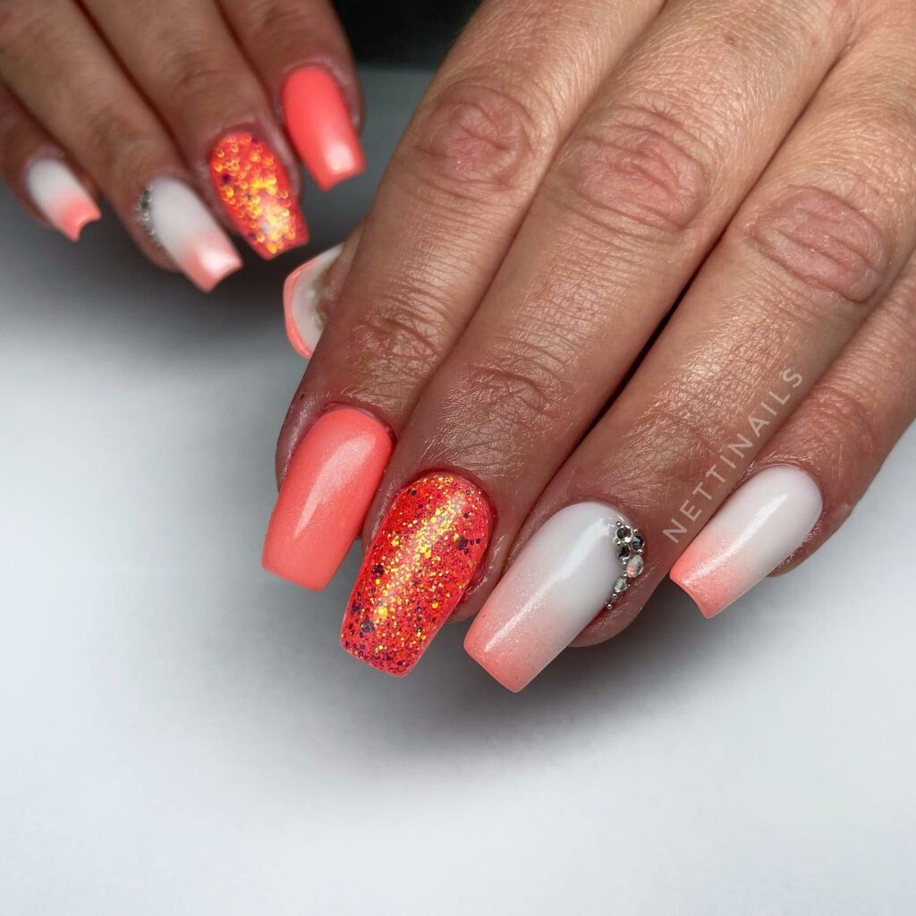 Summer Coral Nails