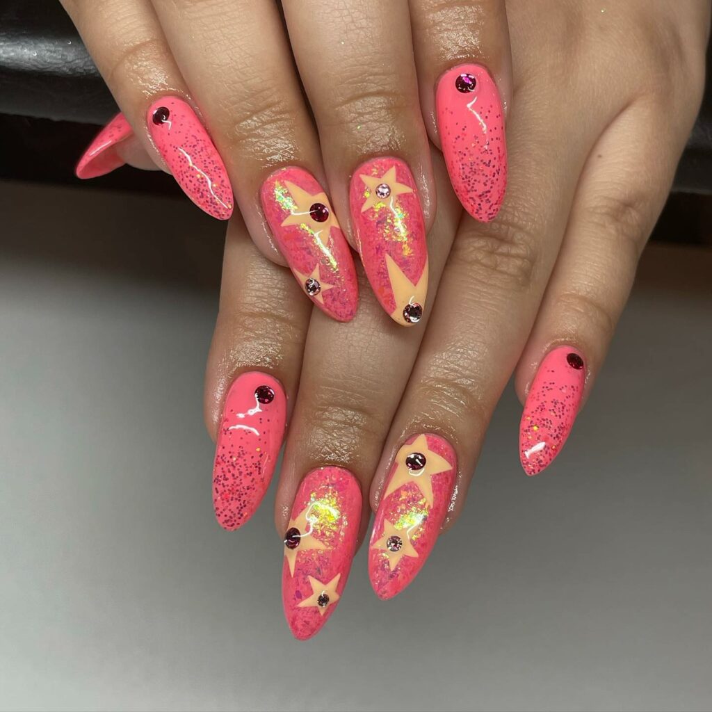 Summer Coral Nails