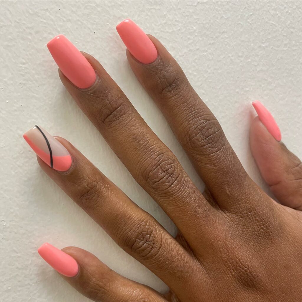 Summer Coral Nails