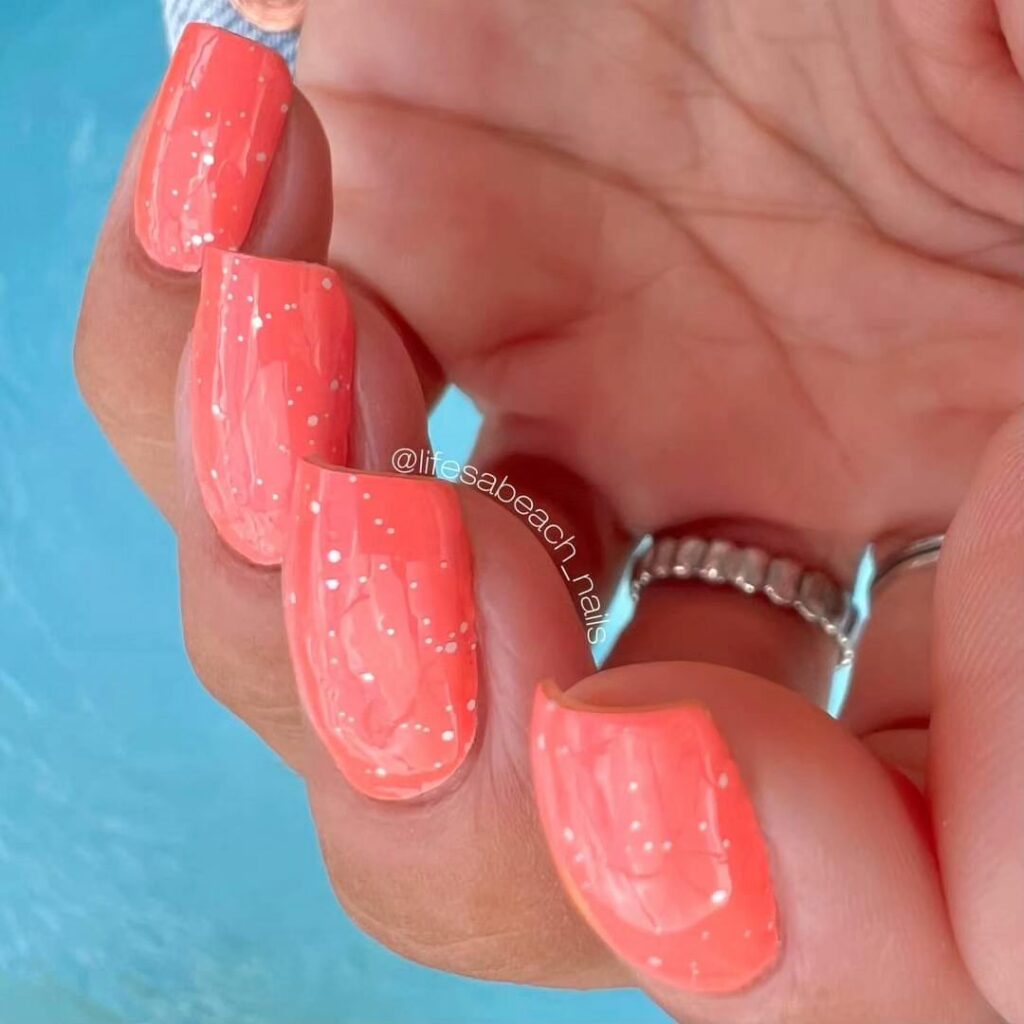 Summer Coral Nails