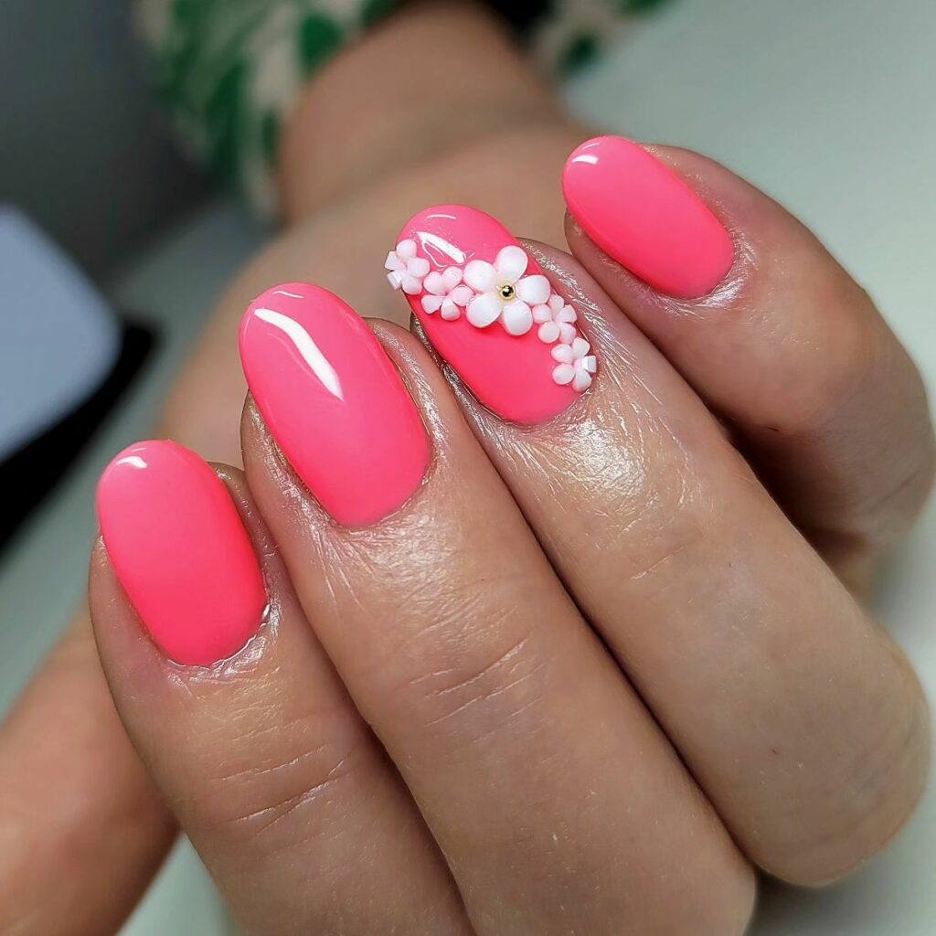 Summer Coral Nails