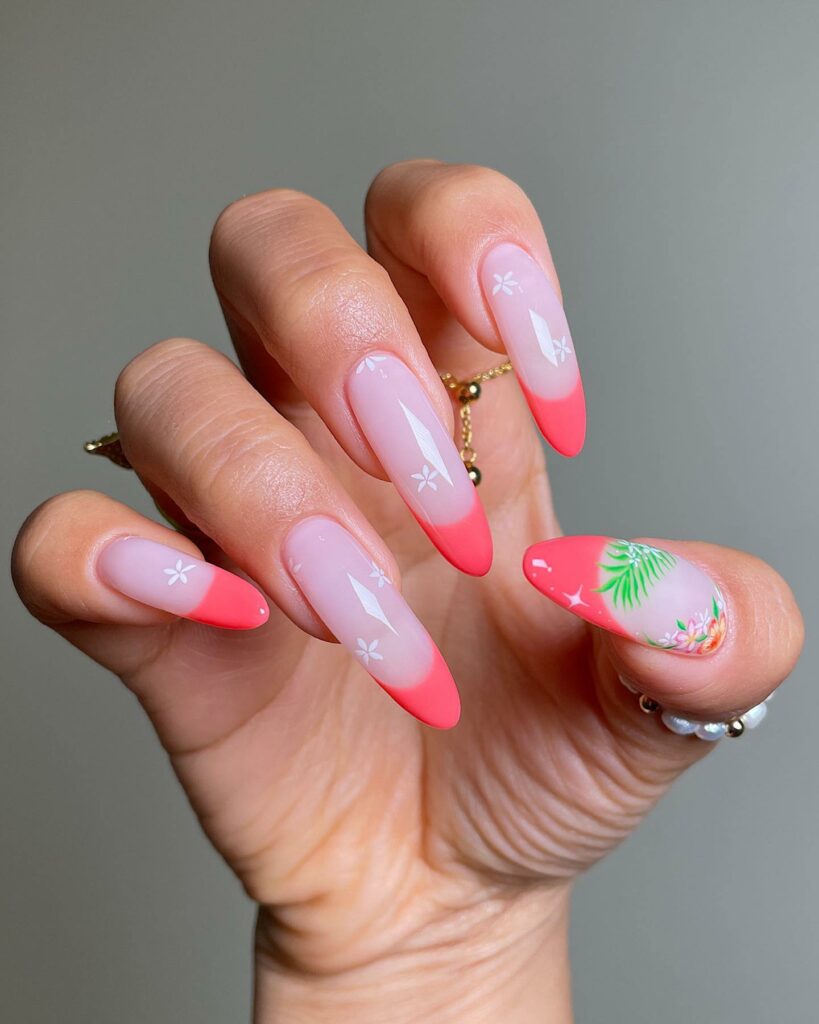 Summer Coral Nails