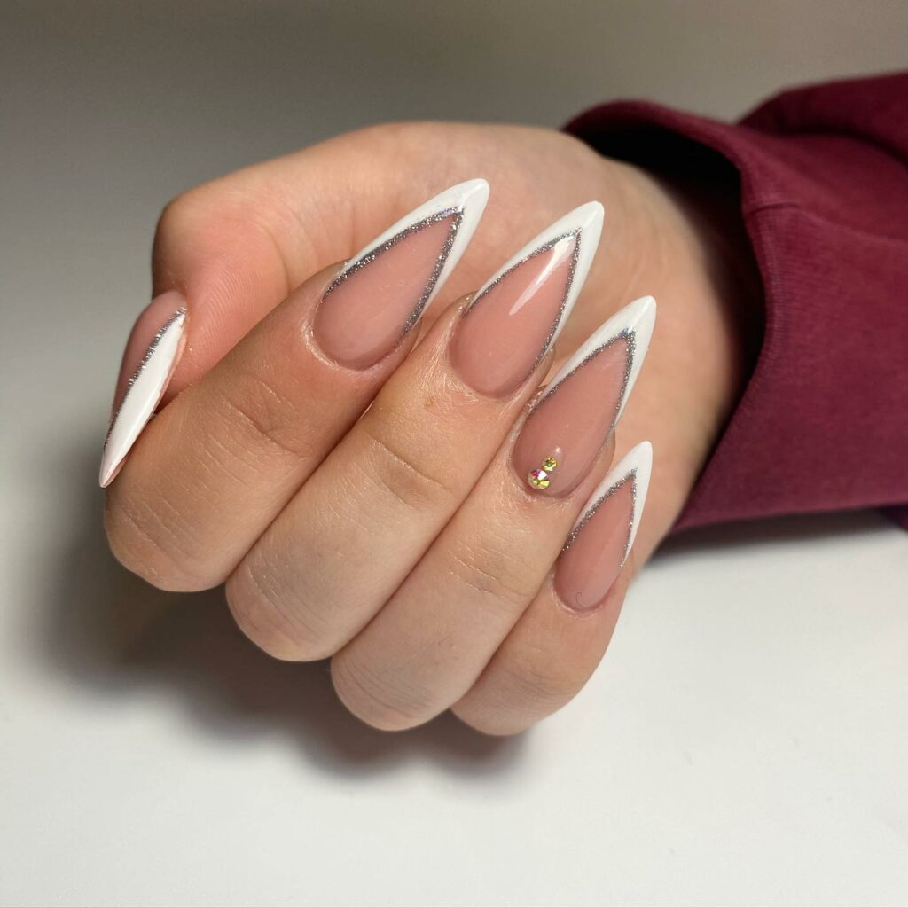 Triangle French Tip Nails