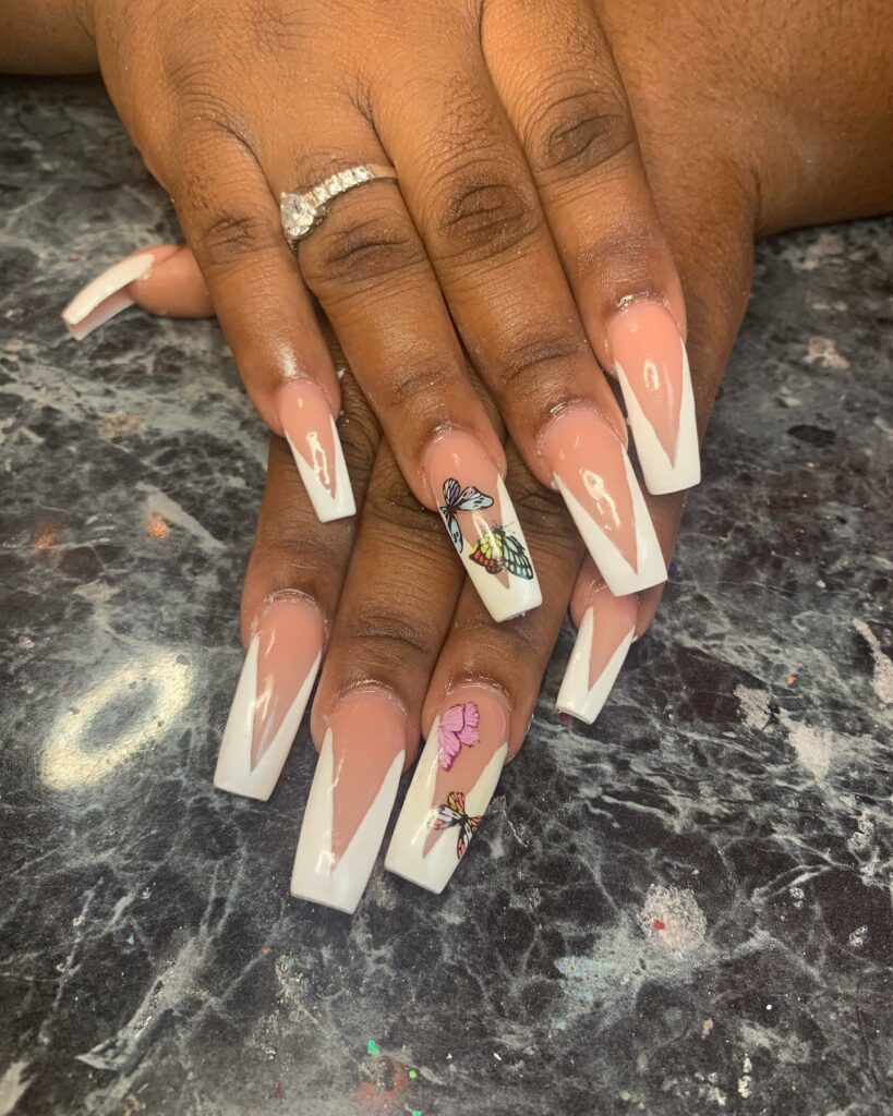 Triangle French Tip Nails