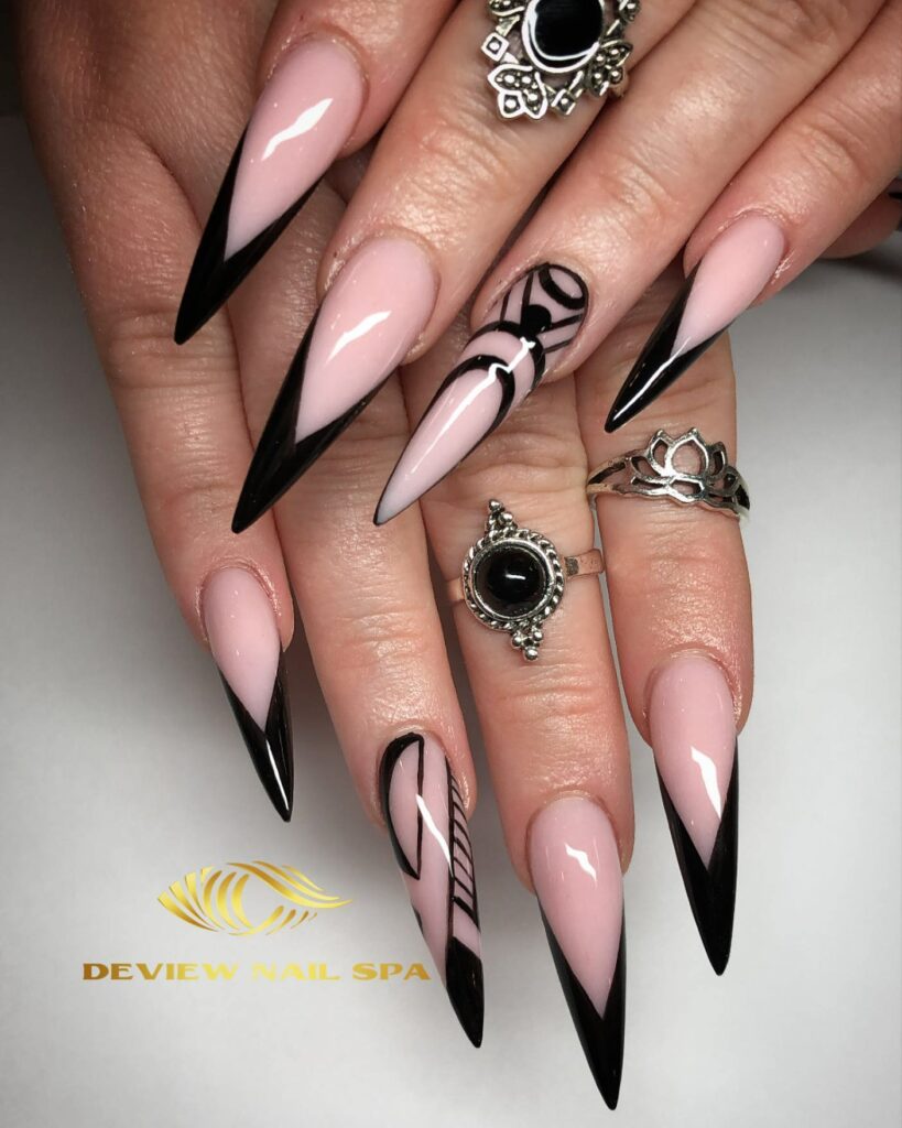 Triangle French Tip Nails