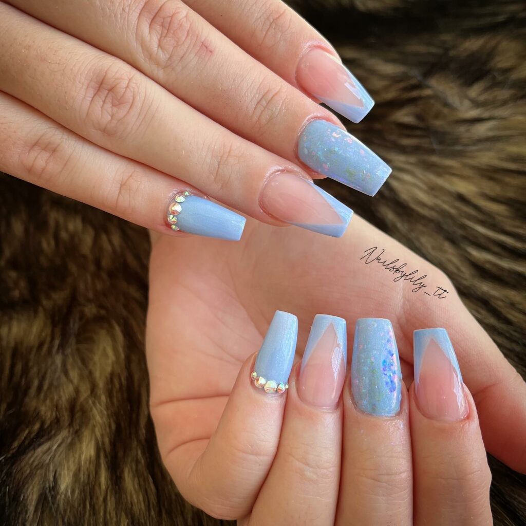 Triangle French Tip Nails