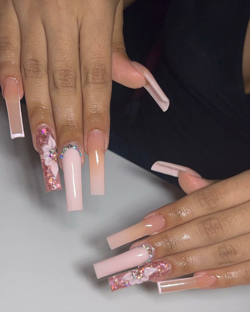 Light Pink Coffin Nails