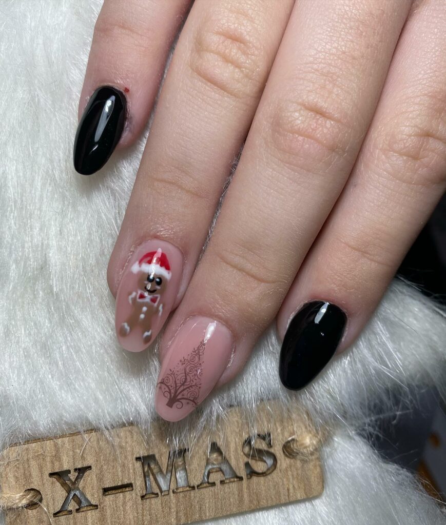 Black Christmas Nails