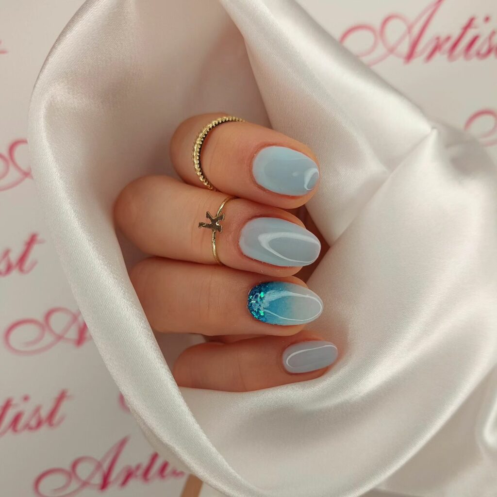 Light Blue Summer Nails