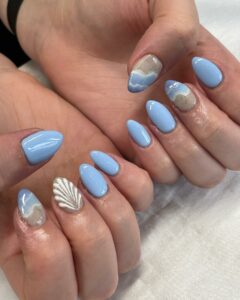light blue summer nails