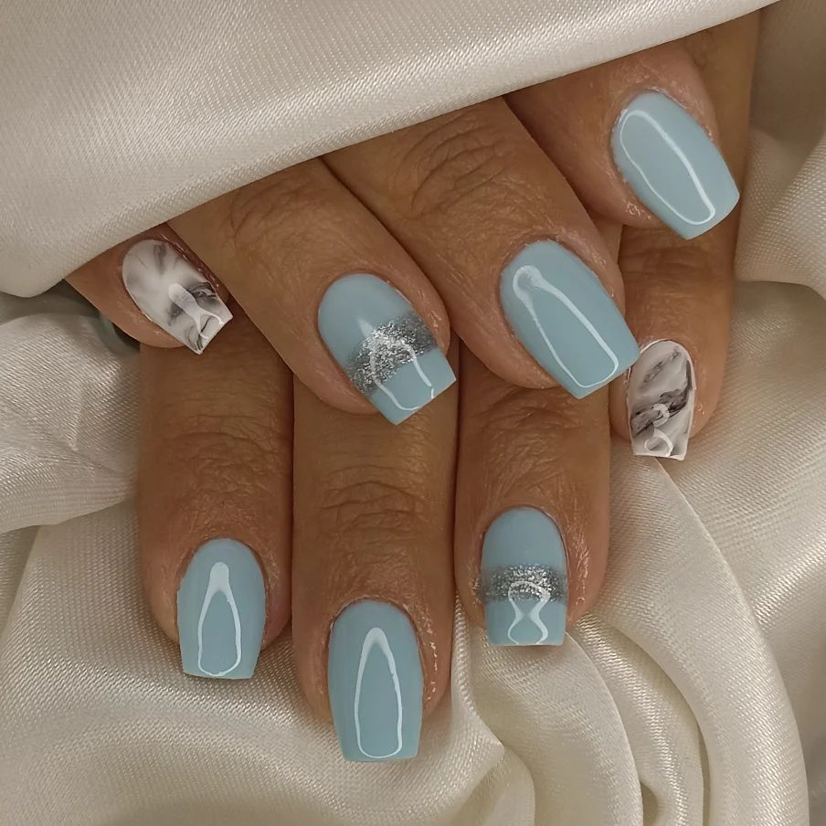 Light Blue Summer Nails