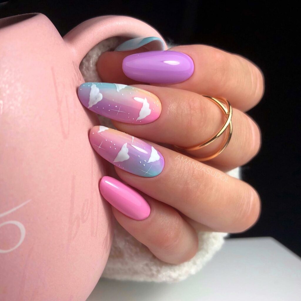 Pink and Purple Nails