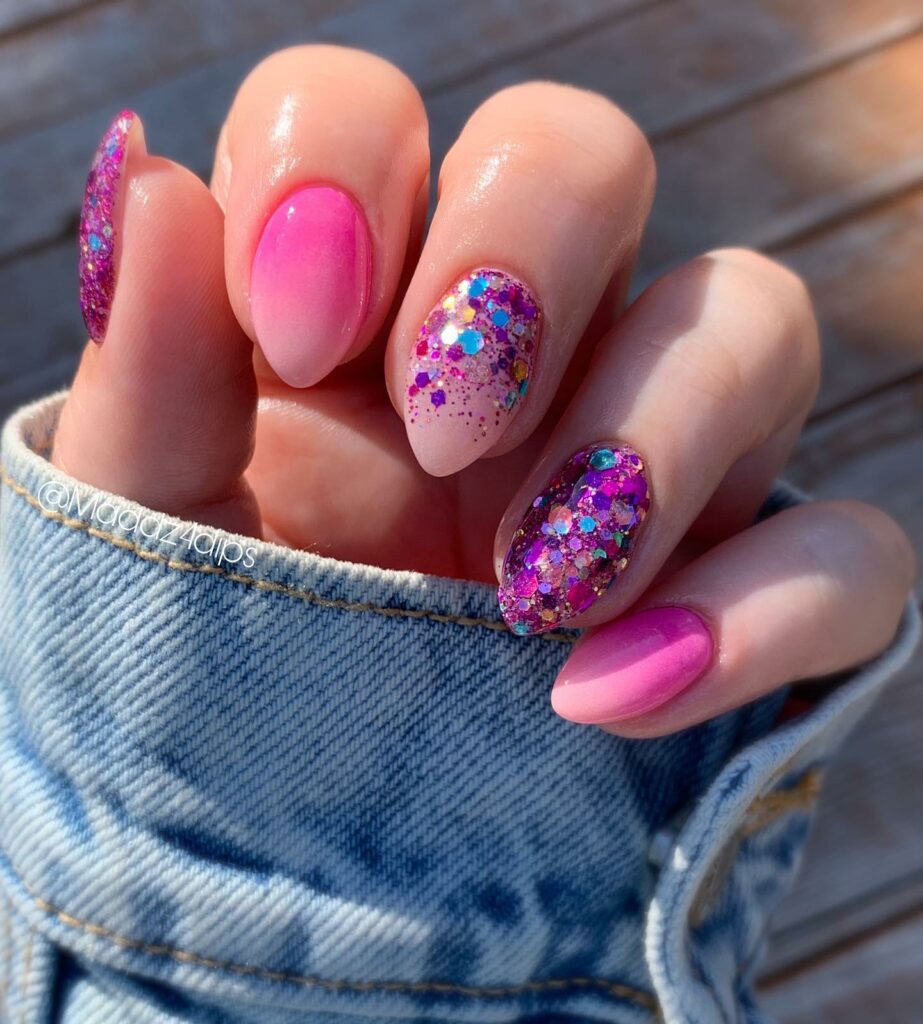 Pink and Purple Nails