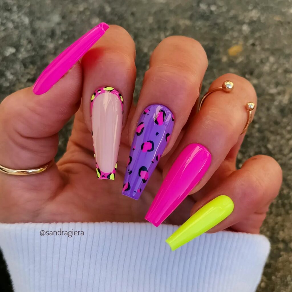 Pink and Purple Nails