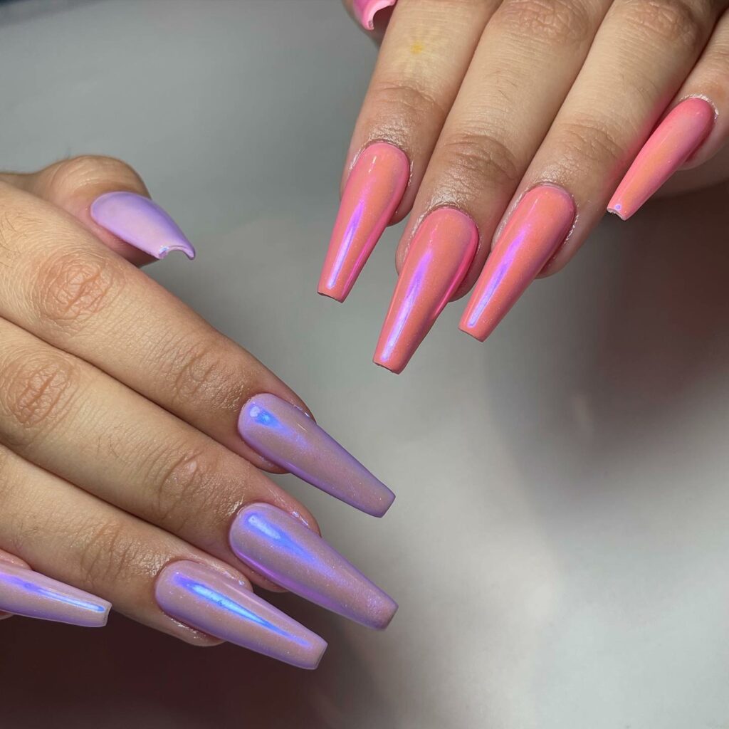 Pink and Purple Nails