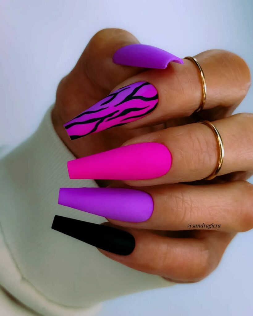 Pink and Purple Nails