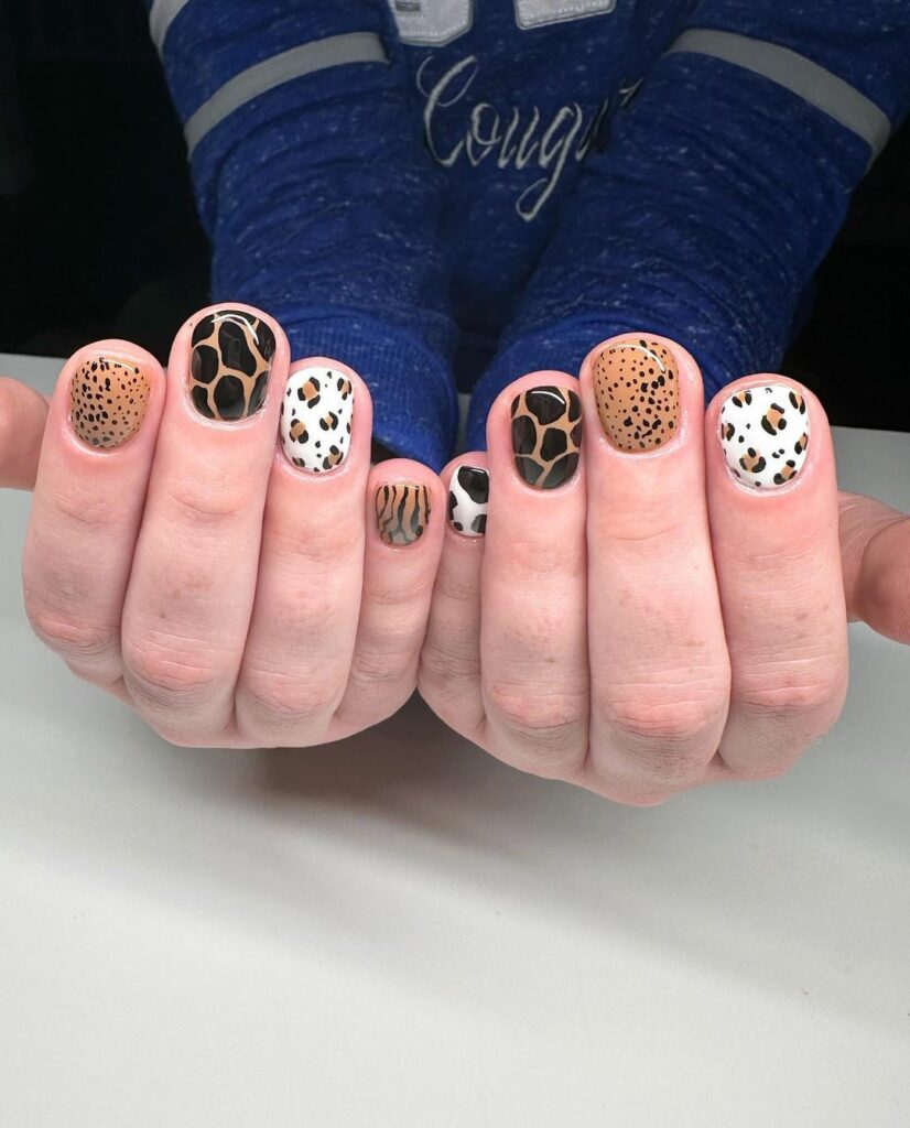 Black Leopard Print Nails