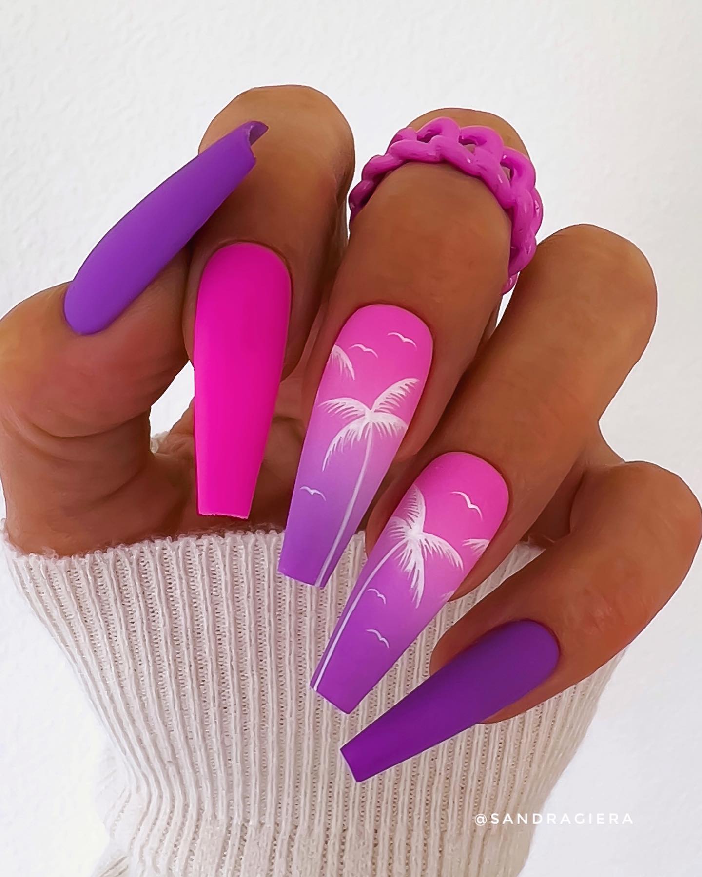 Pink and Purple Nails