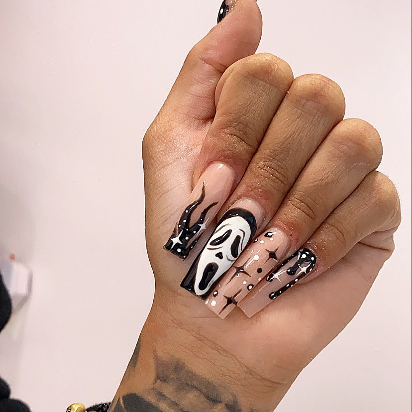 Halloween French Tip Nails