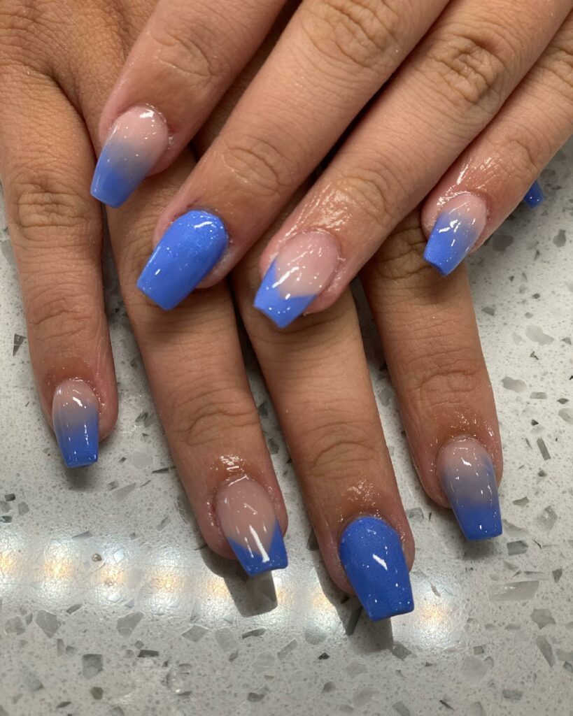 Blue Coffin Nails