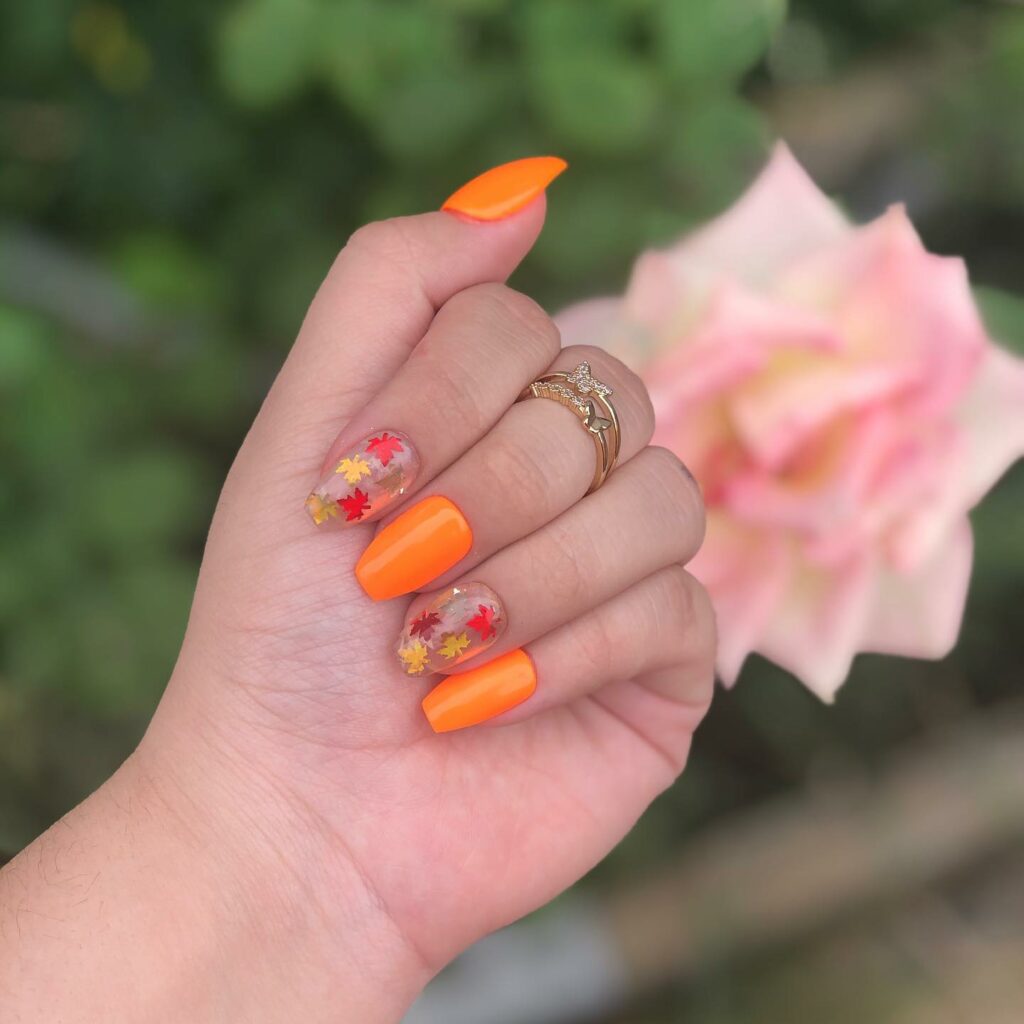 Orange Fall Nails