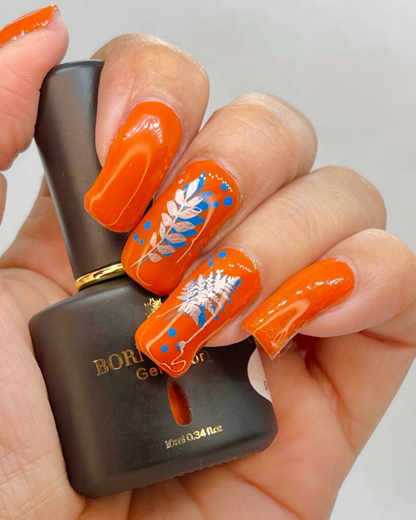 Orange Fall Nails