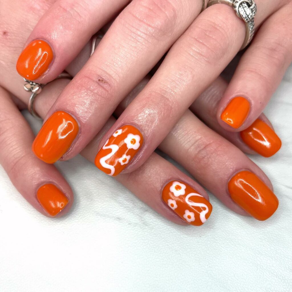 Orange Fall Nails