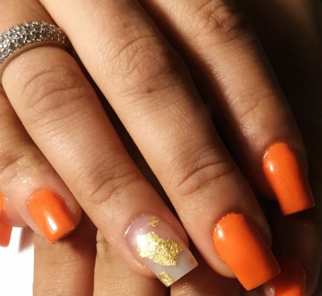 Orange Fall Nails