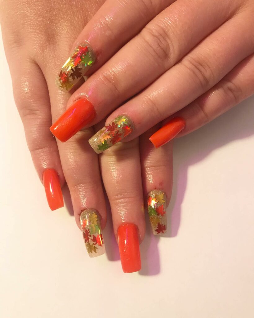 Orange Fall Nails