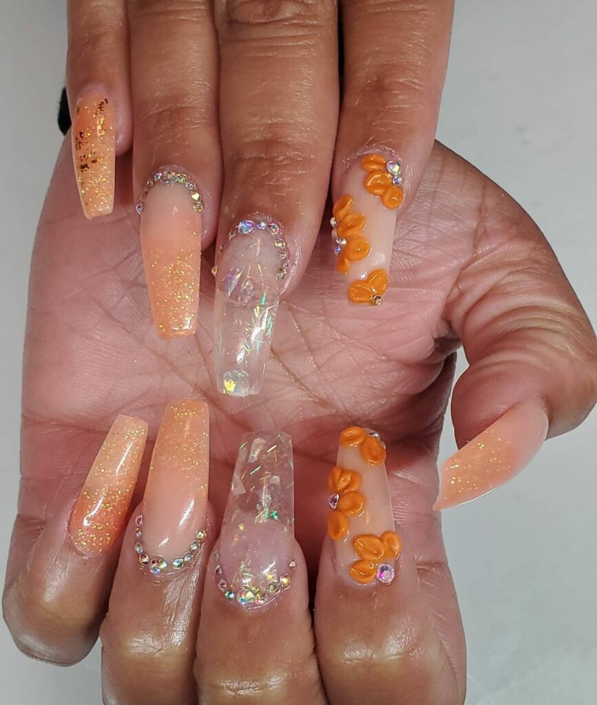 Orange Fall Nails